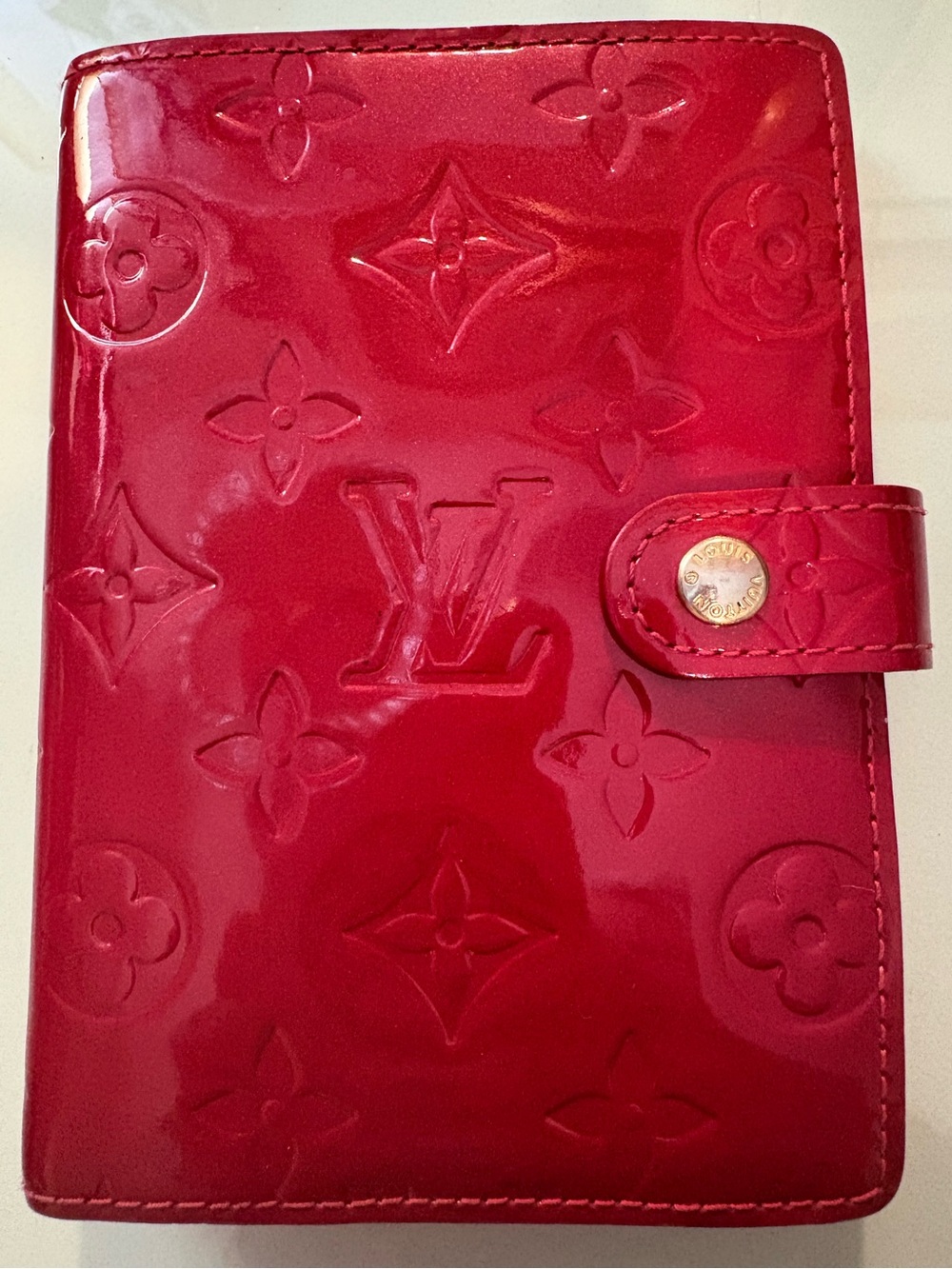 Louis Vuitton LV Red Vernis PM Agenda Planner EUC